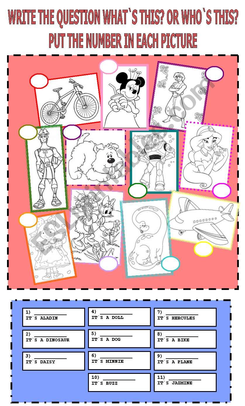 WHAT`S THIS? VS WHO`S THIS? worksheet